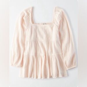 AE TIERED SQUARE NECK TUNIC TOP